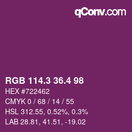 カラーコード: RGB 114.3 36.4 98 | qconv.com