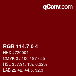 カラーコード: RGB 114.7 0 4 | qconv.com
