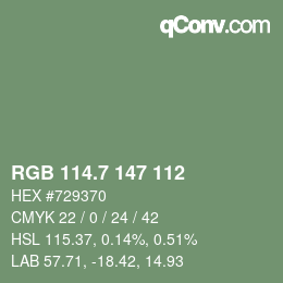 カラーコード: RGB 114.7 147 112 | qconv.com