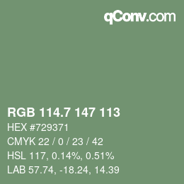 カラーコード: RGB 114.7 147 113 | qconv.com