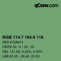カラーコード: RGB 114.7 164.6 116 | qconv.com