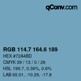 カラーコード: RGB 114.7 164.6 189 | qconv.com