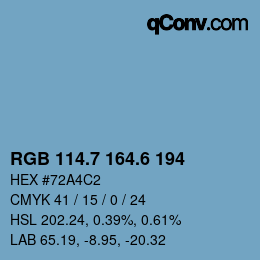 カラーコード: RGB 114.7 164.6 194 | qconv.com