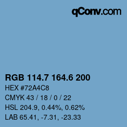 カラーコード: RGB 114.7 164.6 200 | qconv.com