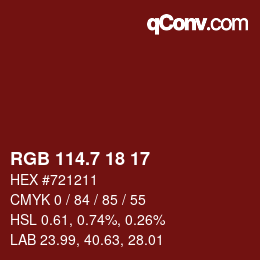 カラーコード: RGB 114.7 18 17 | qconv.com