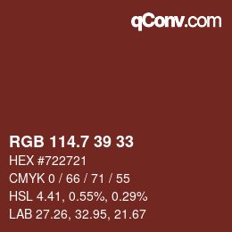 カラーコード: RGB 114.7 39 33 | qconv.com
