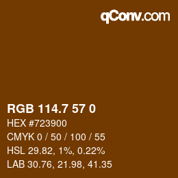 カラーコード: RGB 114.7 57 0 | qconv.com