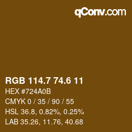 カラーコード: RGB 114.7 74.6 11 | qconv.com