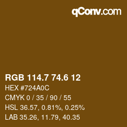 カラーコード: RGB 114.7 74.6 12 | qconv.com
