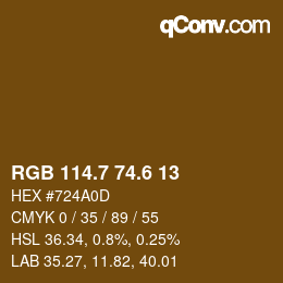 カラーコード: RGB 114.7 74.6 13 | qconv.com