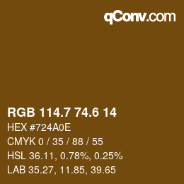 カラーコード: RGB 114.7 74.6 14 | qconv.com