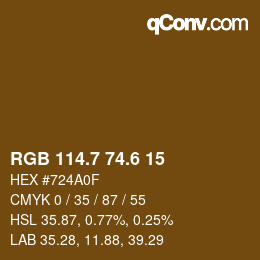 カラーコード: RGB 114.7 74.6 15 | qconv.com