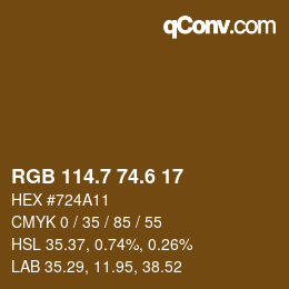 カラーコード: RGB 114.7 74.6 17 | qconv.com