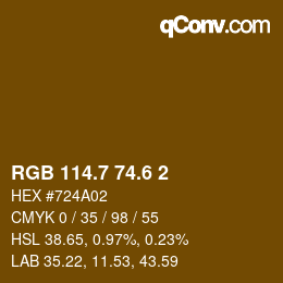 カラーコード: RGB 114.7 74.6 2 | qconv.com