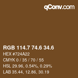 カラーコード: RGB 114.7 74.6 34.6 | qconv.com