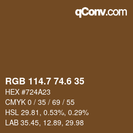 カラーコード: RGB 114.7 74.6 35 | qconv.com
