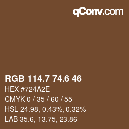 カラーコード: RGB 114.7 74.6 46 | qconv.com