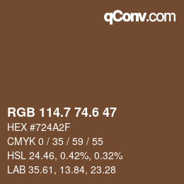 カラーコード: RGB 114.7 74.6 47 | qconv.com