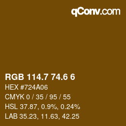 カラーコード: RGB 114.7 74.6 6 | qconv.com