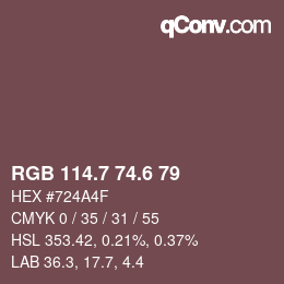 カラーコード: RGB 114.7 74.6 79 | qconv.com