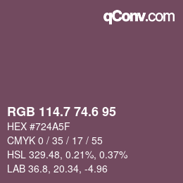 カラーコード: RGB 114.7 74.6 95 | qconv.com
