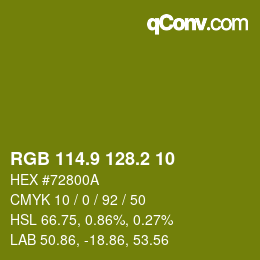 カラーコード: RGB 114.9 128.2 10 | qconv.com