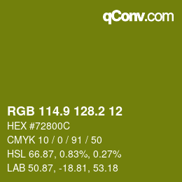 カラーコード: RGB 114.9 128.2 12 | qconv.com