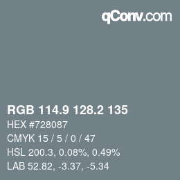 Color code: RGB 114.9 128.2 135 | qconv.com