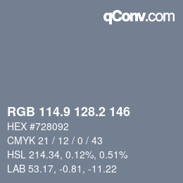 Color code: RGB 114.9 128.2 146 | qconv.com