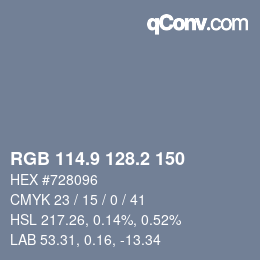 Color code: RGB 114.9 128.2 150 | qconv.com