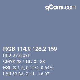 Color code: RGB 114.9 128.2 159 | qconv.com