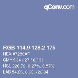 Color code: RGB 114.9 128.2 175 | qconv.com