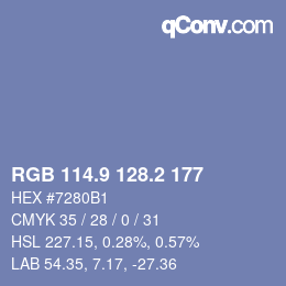 カラーコード: RGB 114.9 128.2 177 | qconv.com