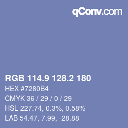 カラーコード: RGB 114.9 128.2 180 | qconv.com