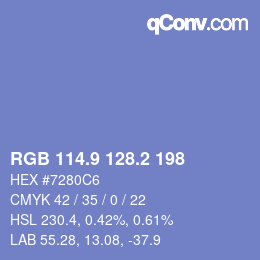 Color code: RGB 114.9 128.2 198 | qconv.com