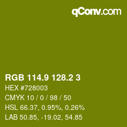 カラーコード: RGB 114.9 128.2 3 | qconv.com