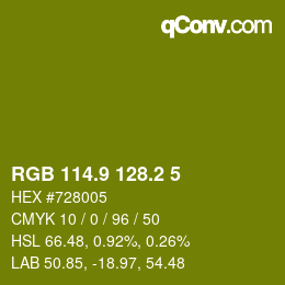 カラーコード: RGB 114.9 128.2 5 | qconv.com