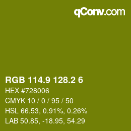 カラーコード: RGB 114.9 128.2 6 | qconv.com