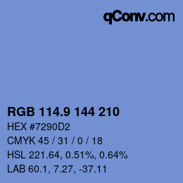 カラーコード: RGB 114.9 144 210 | qconv.com