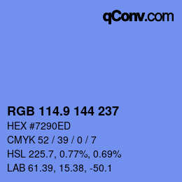カラーコード: RGB 114.9 144 237 | qconv.com