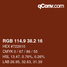 Color code: RGB 114.9 38.2 16 | qconv.com