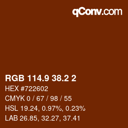 カラーコード: RGB 114.9 38.2 2 | qconv.com