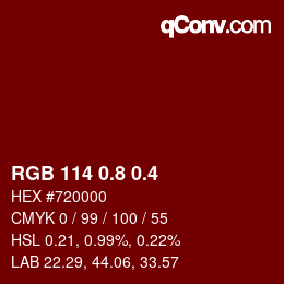 カラーコード: RGB 114 0.8 0.4 | qconv.com