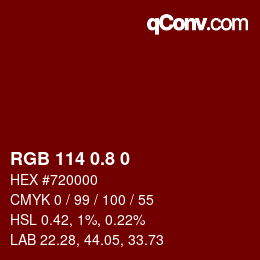 Color code: RGB 114 0.8 0 | qconv.com