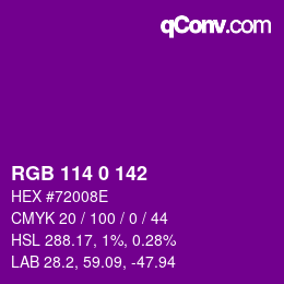 Color code: RGB 114 0 142 | qconv.com