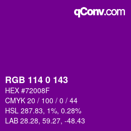 Color code: RGB 114 0 143 | qconv.com
