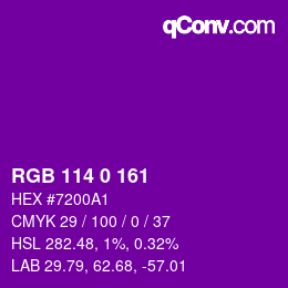 Código de color: RGB 114 0 161 | qconv.com