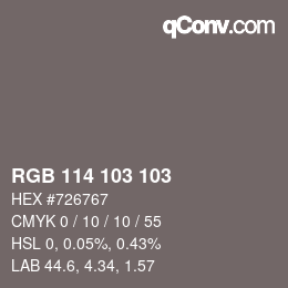 Color code: RGB 114 103 103 | qconv.com