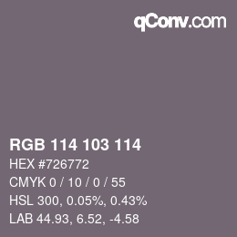 Color code: RGB 114 103 114 | qconv.com