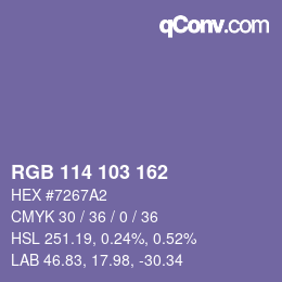 カラーコード: RGB 114 103 162 | qconv.com